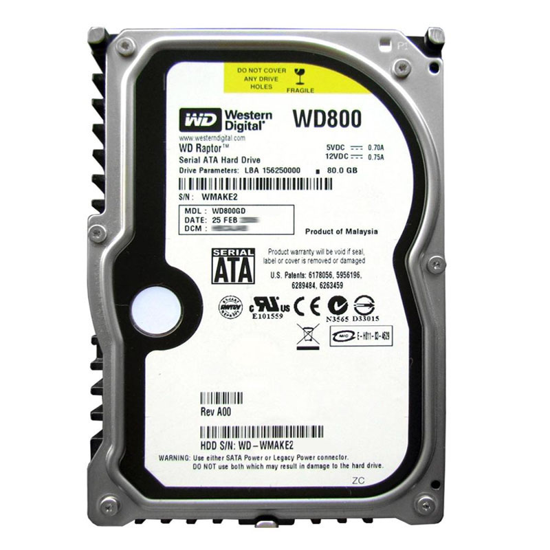 Western Digital - 80GB 10K SATA 1.5Gbps 3.5" 8MB Cache Hard Drive - WD800GD