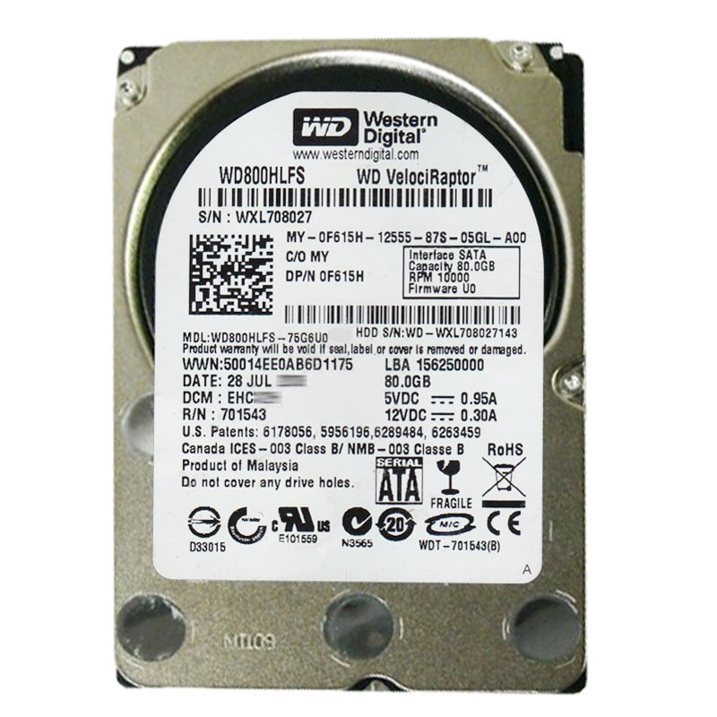 Western Digital - 80GB 10K SATA 3.0Gbps 3.5" 16MB Hard Drive - WD800HLFS-75G6U0