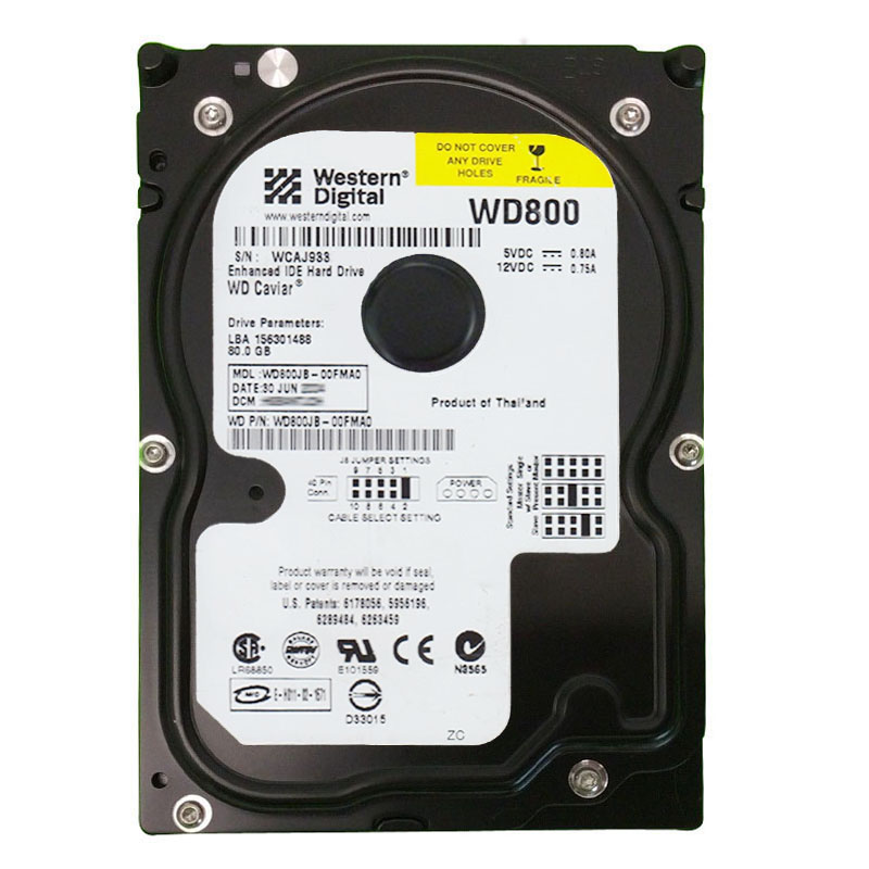 Western Digital - 80GB 7.2K IDE 3.5" 8MB Cache Hard Drive - WD800JB-00FMA0
