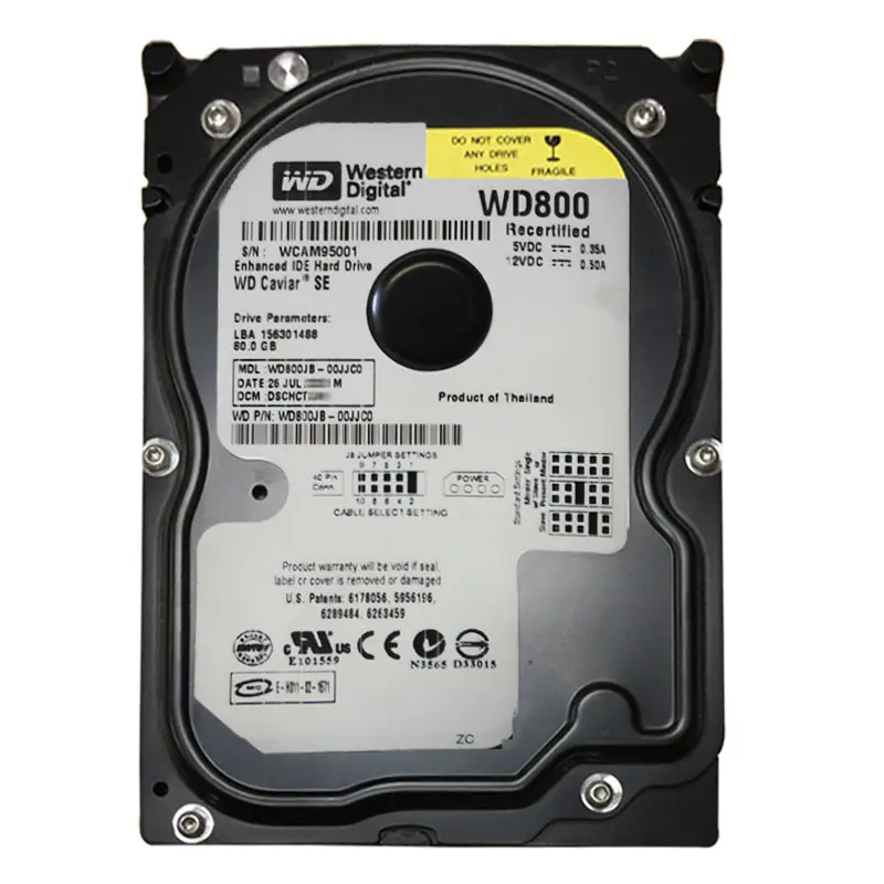 WD800JB-00JJC0.jpg Western Digital - 80GB 7.2K EIDE 3.5" 8MB Cache Hard Drive - WD800JB-00JJC0 - Image 1