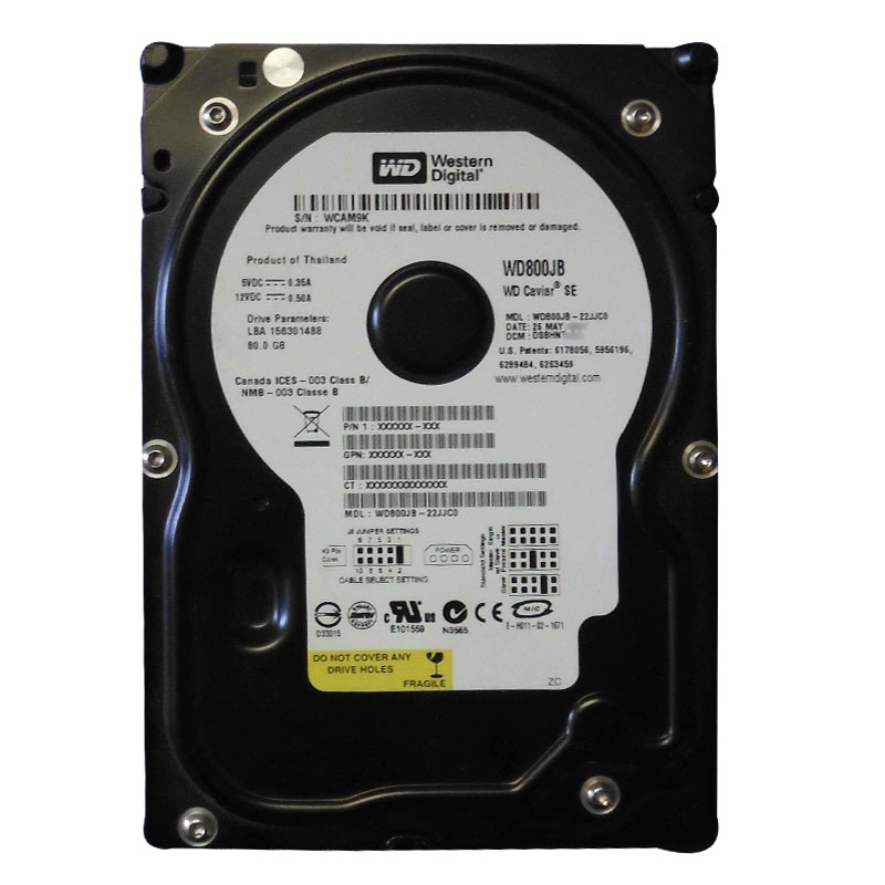 Western Digital - 80GB 7.2K IDE 3.5" 8MB Cache Hard Drive - WD800JB-22JJC0