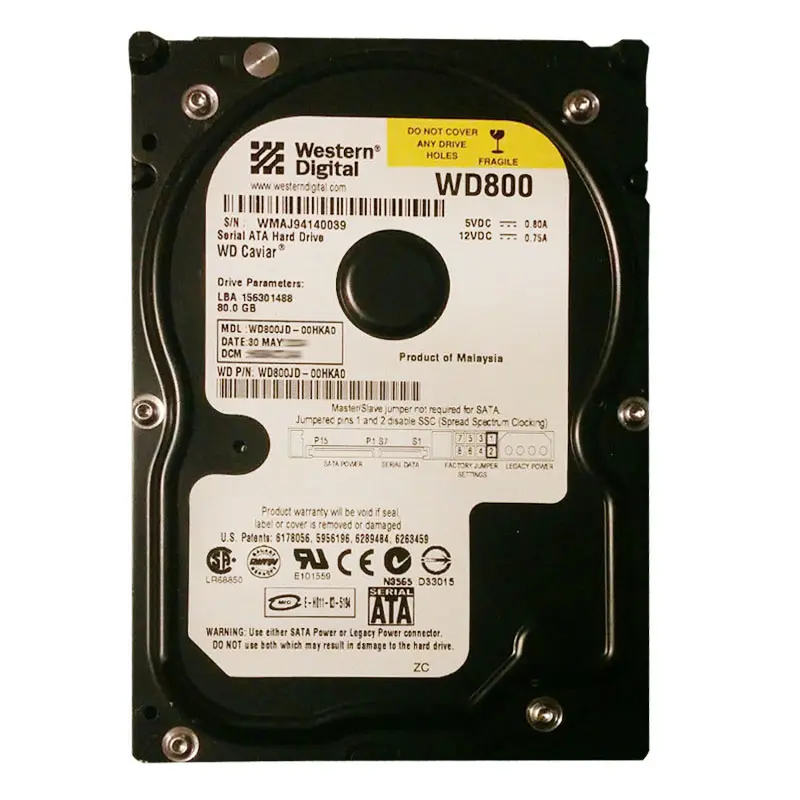 WD800JD-00HKA0.jpg Western Digital - 80GB 7.2K SATA 3.5" 8MB Cache Hard Drive - WD800JD-00HKA0 - Image 1