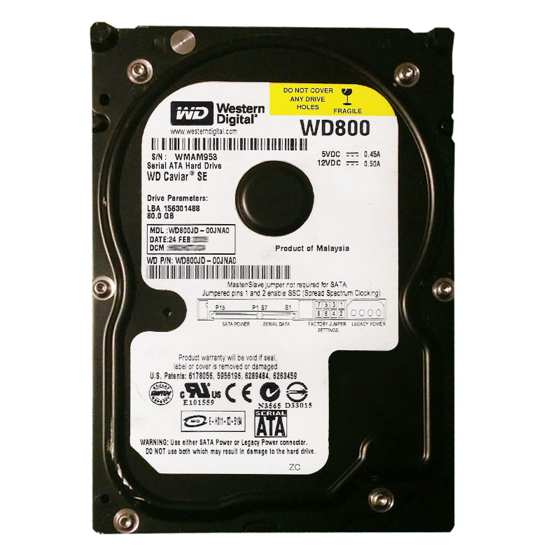 Western Digital - 80GB 7.2K SATA 3.5" 8MB Cache Hard Drive - WD800JD-00JNA0