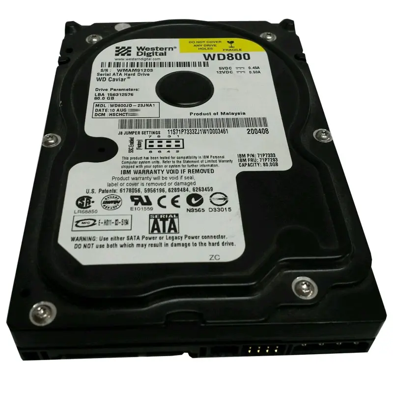 WD800JD-23JNA1.jpg Western Digital - 80GB 7.2K SATA 3.0Gbps 3.5" 8MB Hard Drive - WD800JD-23JNA1 - Image 1