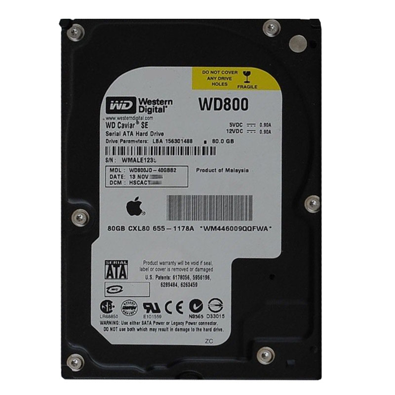 Western Digital - 80GB 7.2K SATA 3.0Gbps 3.5" 8MB Hard Drive - WD800JD-40GBB2