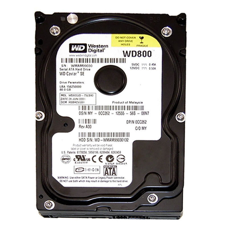 Western Digital - 80GB 7.2K SATA 3.0Gbps 3.5" 8MB Cache Hard Drive - WD800JD-75LSA0