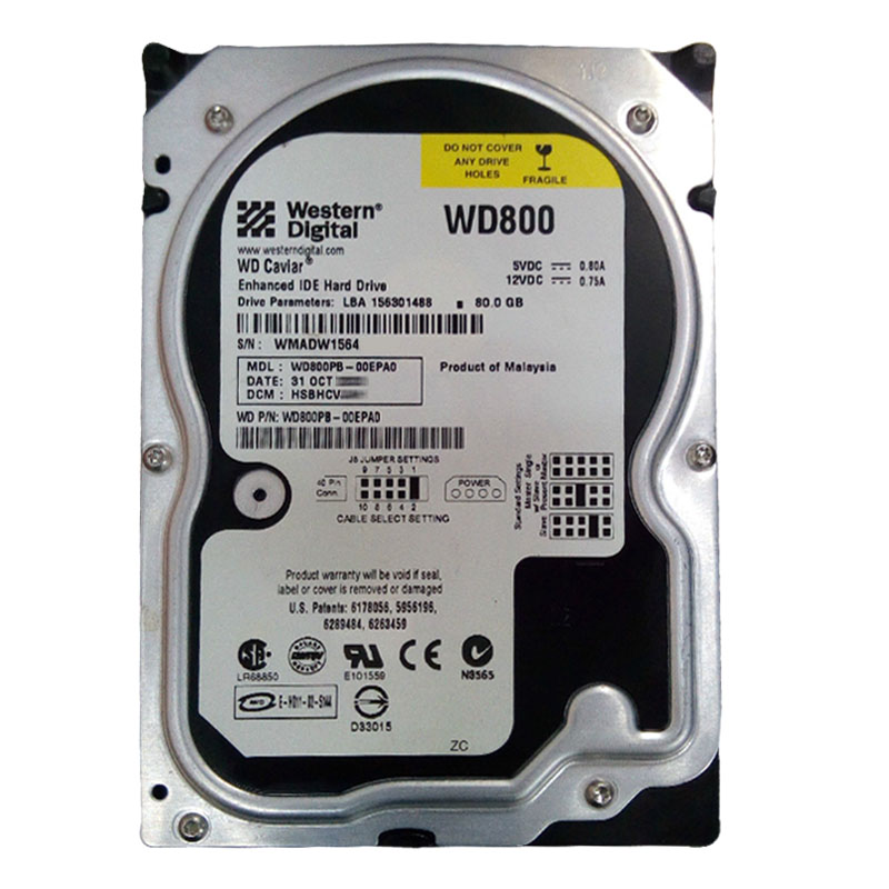 Western Digital - 80GB 7.2K IDE 3.5" 8MB Cache Hard Drive - WD800PB-00EPA0