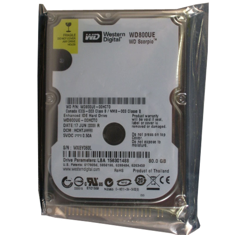 Western Digital - 80GB 5.4K IDE 2.5" 2MB Cache Hard Drive - WD800UE-00HCT0
