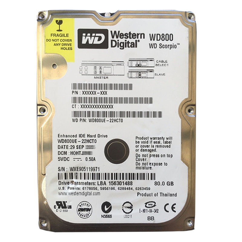 Western Digital - 80GB 5.4K IDE 2.5" 2MB Cache Hard Drive - WD800UE-22HCT0