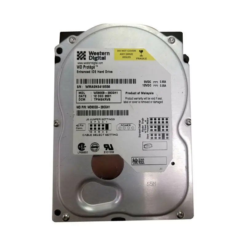 WD80EB-28CGH2.jpg Western Digital - 8GB 5.4K IDE 3.5" Hard Drive - WD80EB-28CGH2 - Image 1