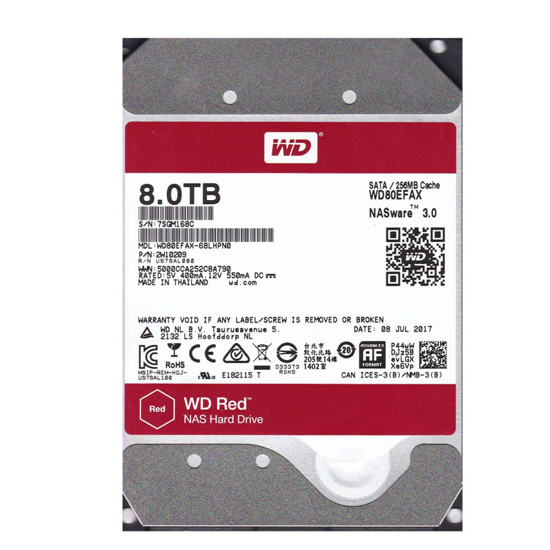 Western Digital - 8TB 5.4K SATA 6.0Gbps 256MB Cache Hard Drive - WD80EFAX
