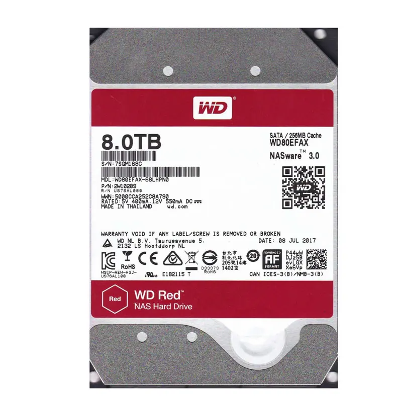 WD80EFAX.jpg Western Digital - 8TB 5.4K SATA 6.0Gbps 256MB Cache Hard Drive - WD80EFAX - Image 1