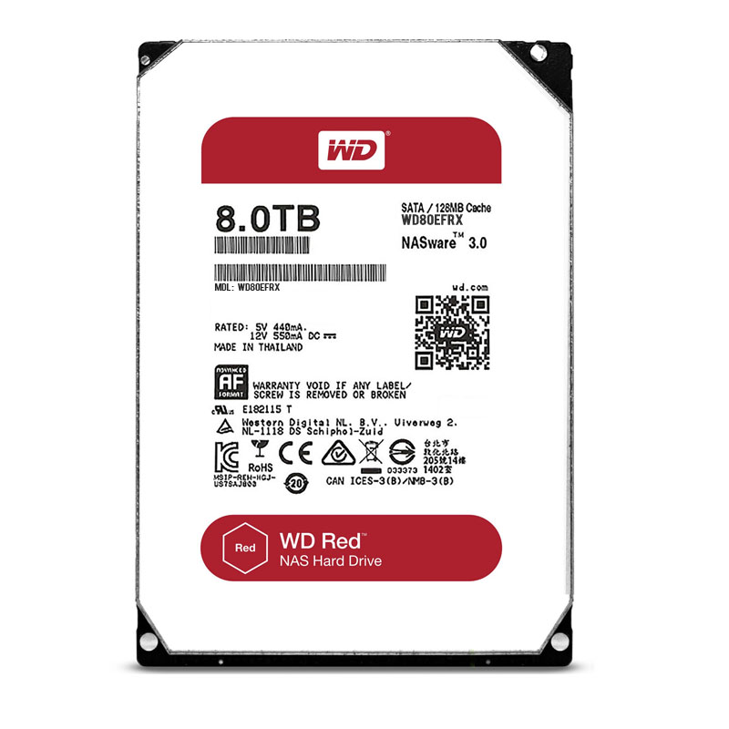 WD80EFRX.jpg Western Digital - 8TB 5.4K SATA 6.0Gbps 3.5" 128MB Cache Hard Drive - WD80EFRX - Image 1