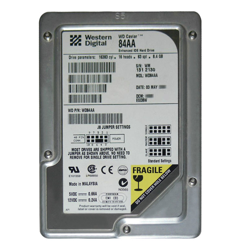 Western Digital - 8.4GB 5.4K IDE 3.5" 2MB Cache Hard Drive - WD84AA