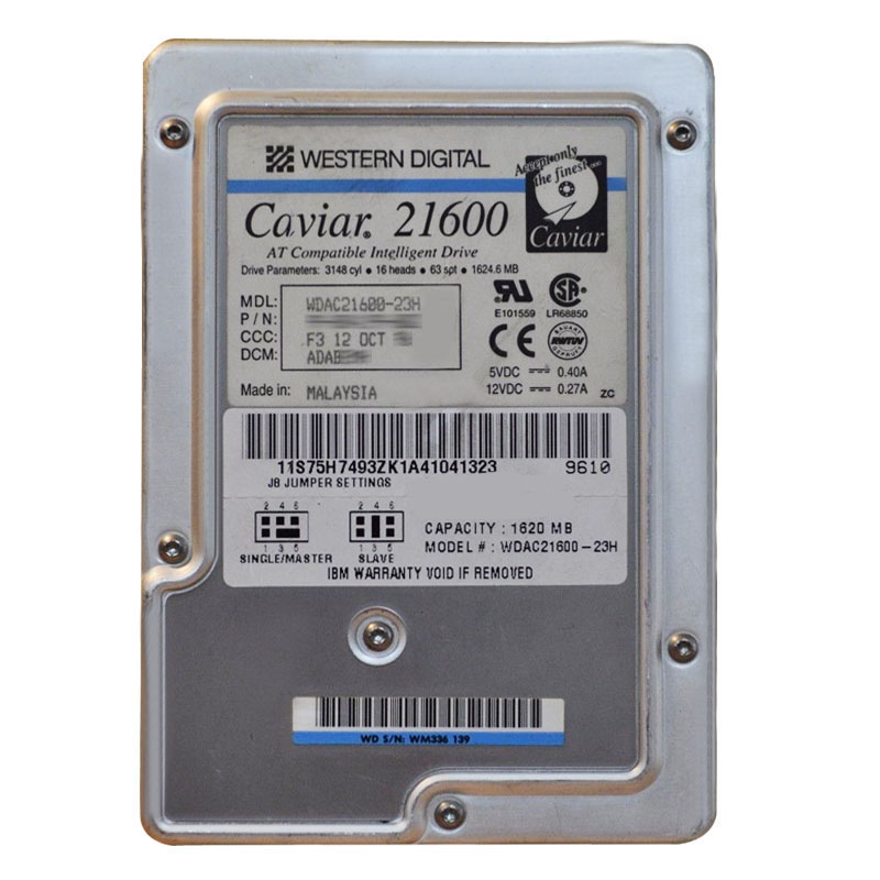 Western Digital - 1.6GB IDE 3.5" Hard Drive - WDAC21600-23H