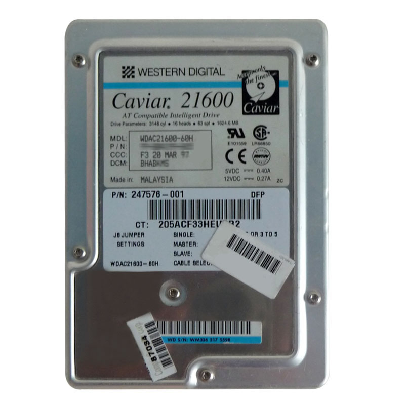 Western Digital - 1.6GB IDE 3.5" Hard Drive - WDAC21600-60H