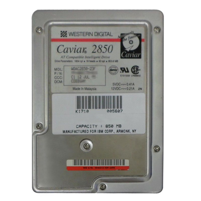 Western Digital - 853.6MB IDE 3.5" 64KB Cache Hard Drive - WDAC2850-23F