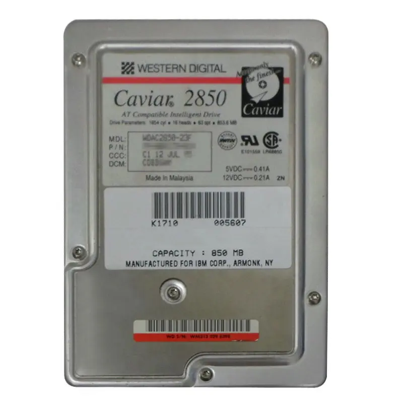 WDAC2850-23F.jpg Western Digital - 853.6MB IDE 3.5" 64KB Cache Hard Drive - WDAC2850-23F - Image 1