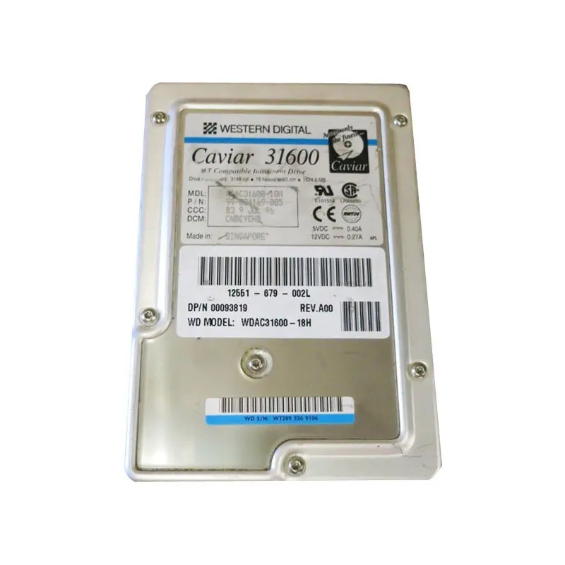 WDAC31600-18H.jpg Western Digital - 1.6GB IDE 3.5" Hard Drive - WDAC31600-18H - Image 1