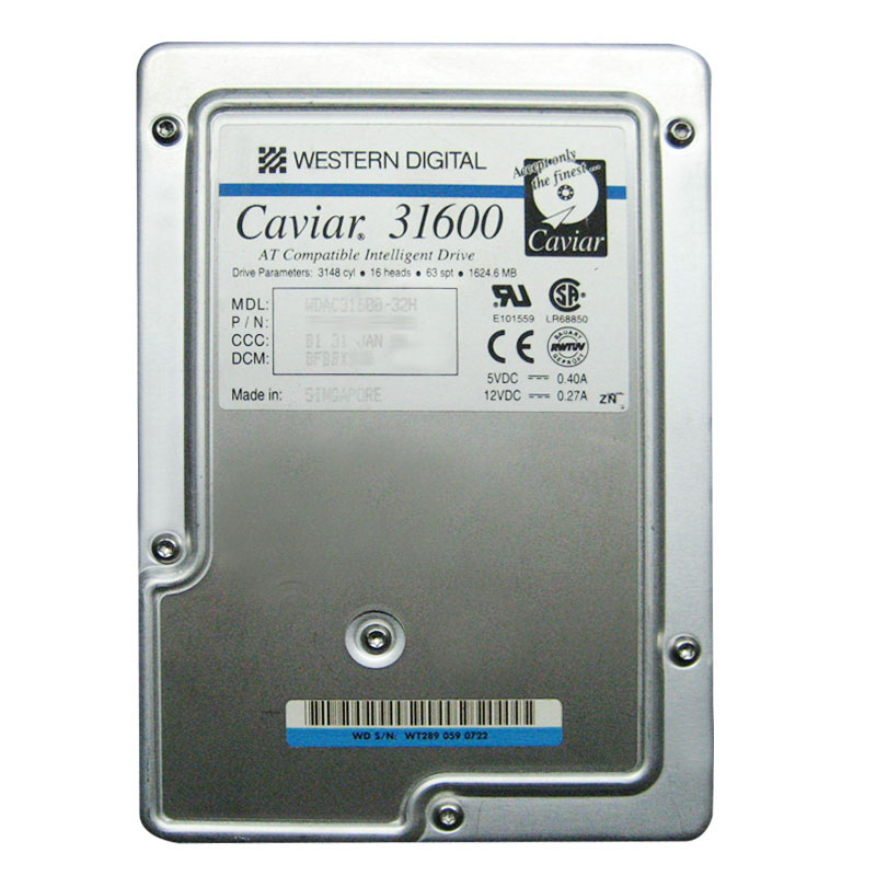 Western Digital - 1.6GB 5.2K IDE 3.5" Hard Drive - WDAC31600-32H