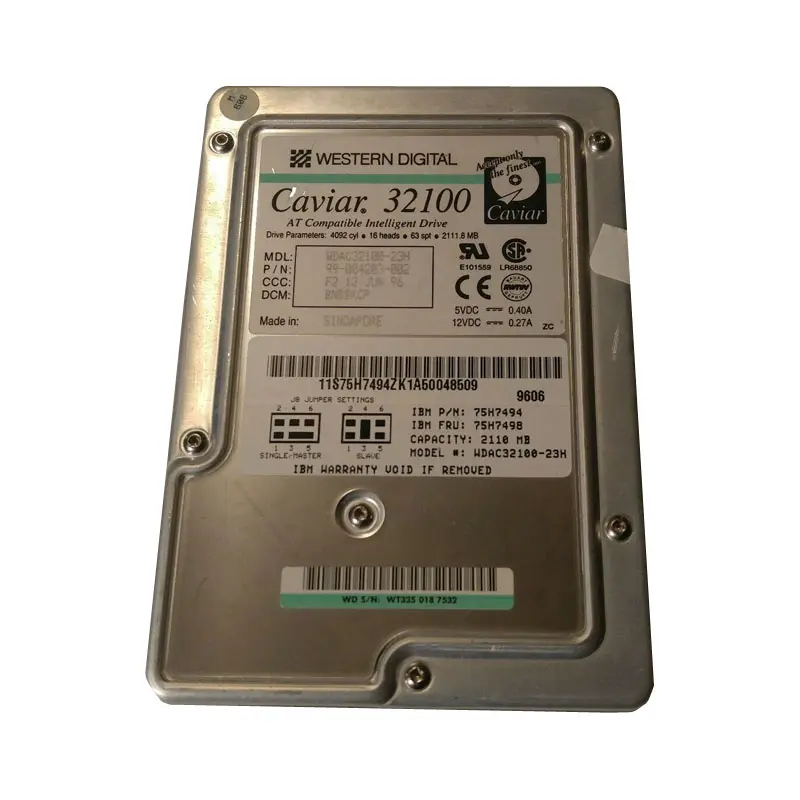 WDAC32100-23H.jpg Western Digital - 2.1GB IDE Hard Drive - WDAC32100-23H - Image 1