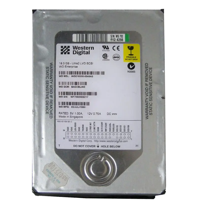 WDE18300-0048A3.jpg Western Digital - 18.3GB 7.2K 68-PIN SCSI 3.5" 2MB Cache Hard Drive - WDE18300-0048A3 - Image 1