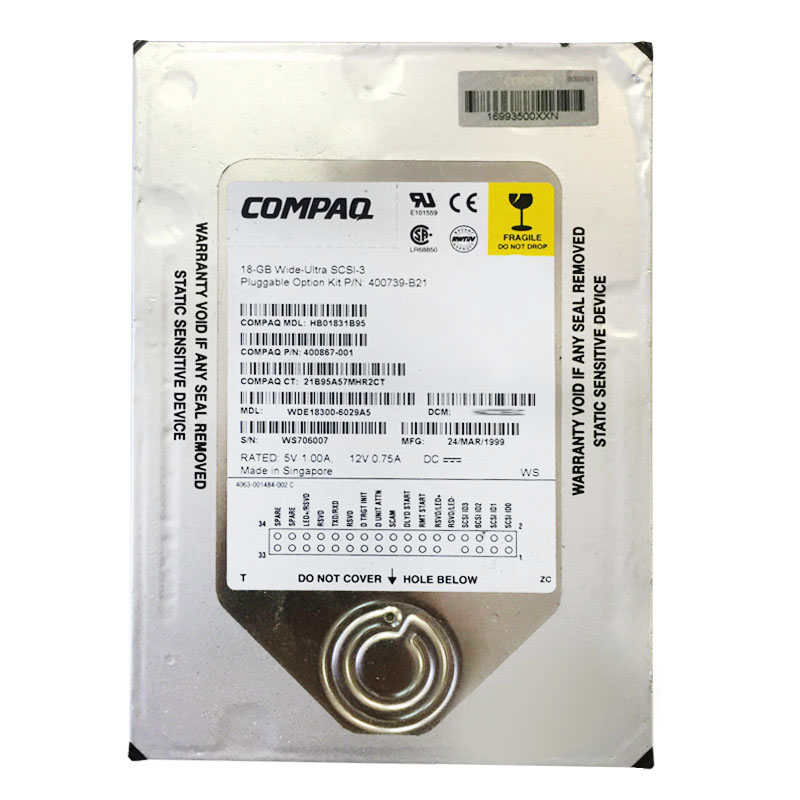 Western Digital - 18GB 7.2K 80-PIN Ultra Wide SCSI 3.5" 2MB Cache Hard Drive - WDE18300-6029A5