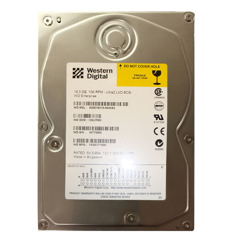 Western Digital - 18.3GB 10K 68-PIN Ultra2-SCSI 3.5" 2MB Cache Hard Drive - WDE18310-0040A3