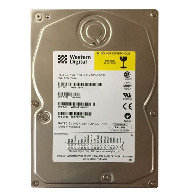 Western Digital - 18.3GB 7.2K 68-PIN Ultra2-SCSI 3.5" 2MB Cache Hard Drive - WDE18310
