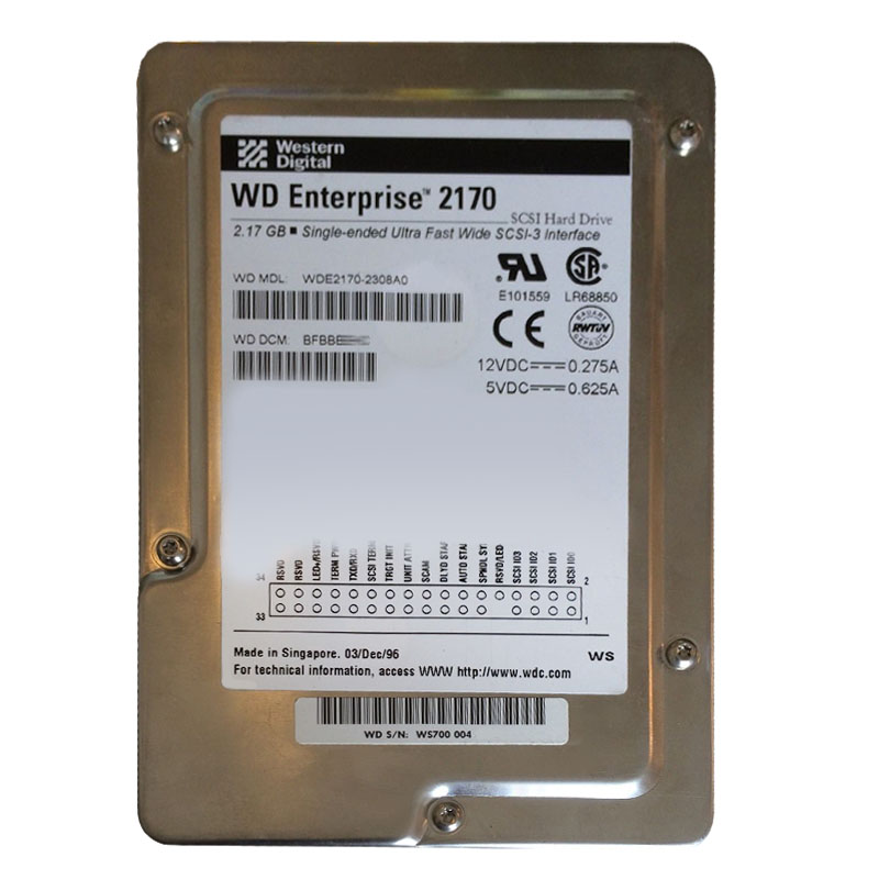 Western Digital - 2.17GB 7.2K 50-PIN Fast Wide SCSI 3.5" 512KB Cache Hard Drive - WDE2170-2308A0