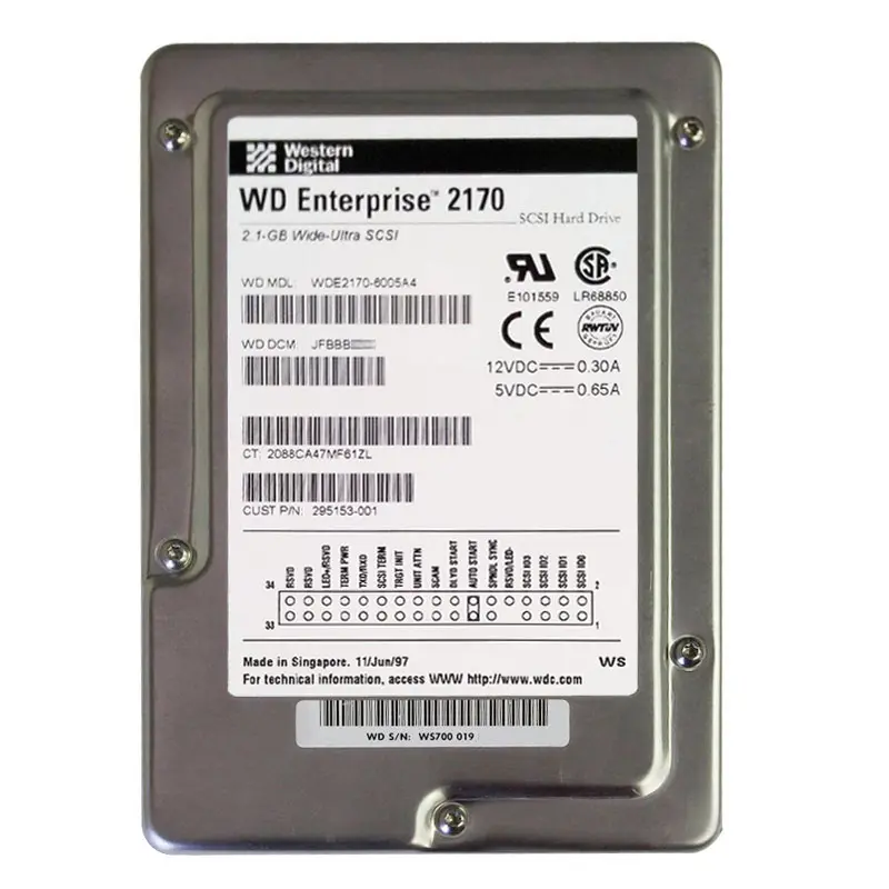 WDE2170-6005A4.jpg Western Digital - 2.17GB 7.2K 68-PIN SCSI 3.5" 512KB Cache Hard Drive - WDE2170-6005A4 - Image 1