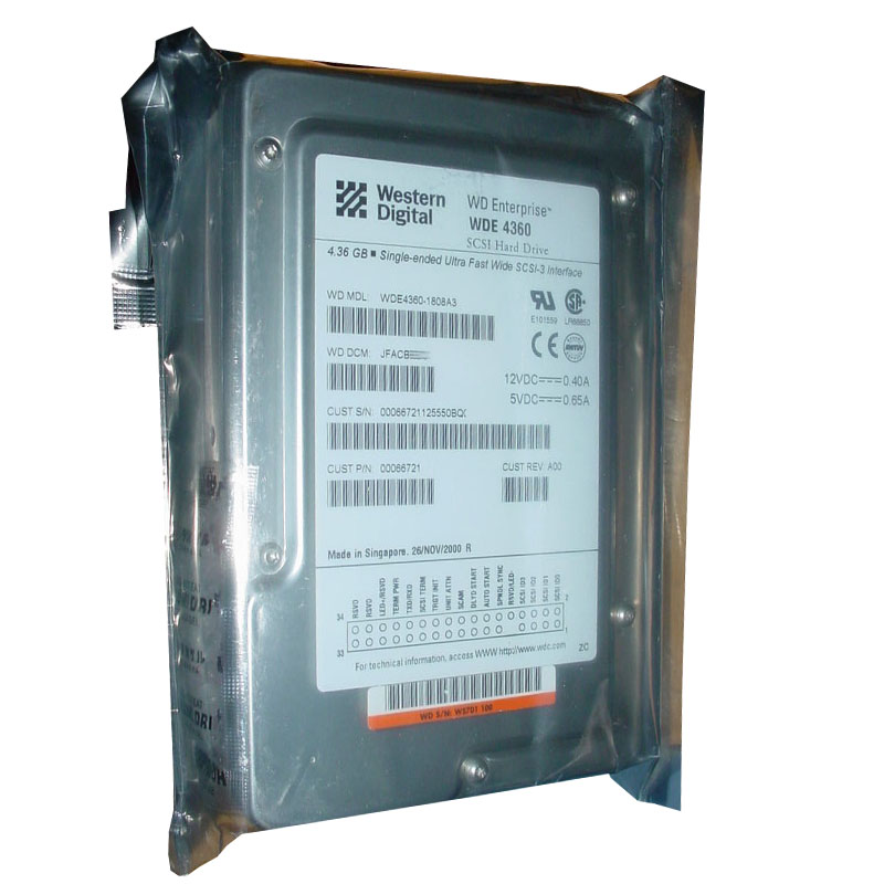 Western Digital - 4.3GB 7.2K 80-PIN Ultra Wide SCSI Hard Drive - WDE4360-1808A3