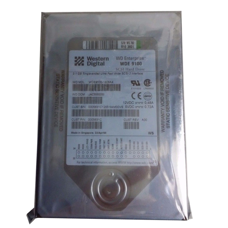 Western Digital - 9.1GB 7.2K 80-PIN SCSI 3.5" Hard Drive - WDE9100-1808A4