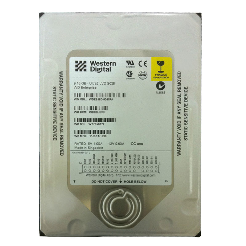 Western Digital - 9.18GB 7.2K 68-PIN Ultra2-SCSI 3.5" Hard Drive - WDE9180-0048A4