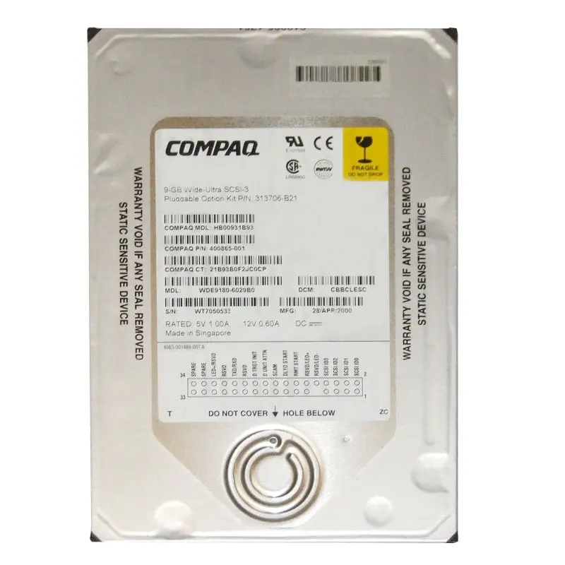 WDE9180-6029B0.jpg Western Digital - 9GB 7.2K 80-PIN Ultra Wide SCSI 3.5" Hard Drive - WDE9180-6029B0 - Image 1