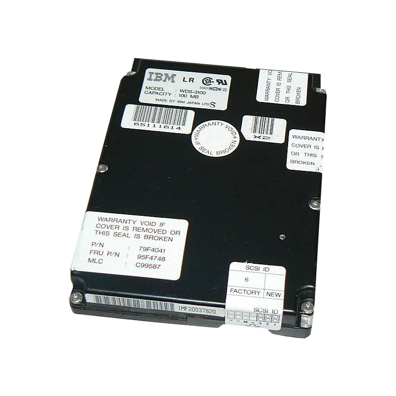 WDS-3100.jpg IBM - 100MB 50-PIN SCSI 3.5" Hard Drive - WDS-3100 - Image 1