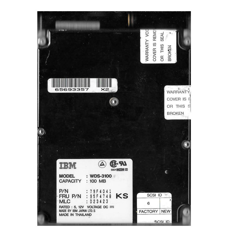 IBM - 100MB 50-PIN SCSI 3.5Inch Hard Drive - WDS3100