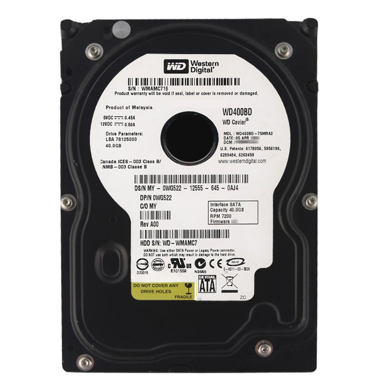 Dell - 40GB 7.2K SATA 3.5" Hard Drive - WG522