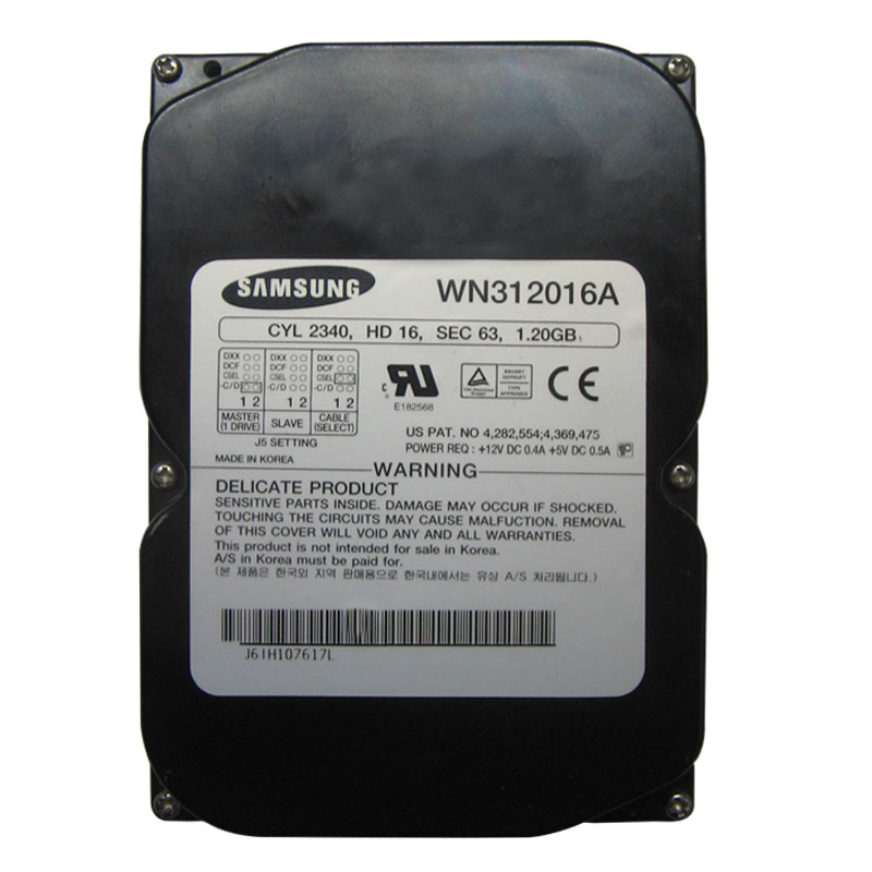 WN312016A.jpg Samsung - 1.2GB 5.4K 3.5Inch IDE 128KB Cache Hard Drive - WN312016A - Image 1
