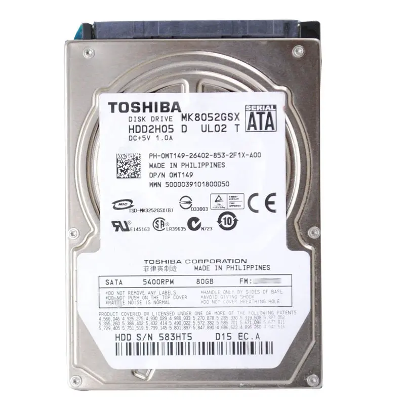 WT149.jpg Dell - 80GB 5.4K SATA 2.5" Hard Drive - WT149 - Image 1