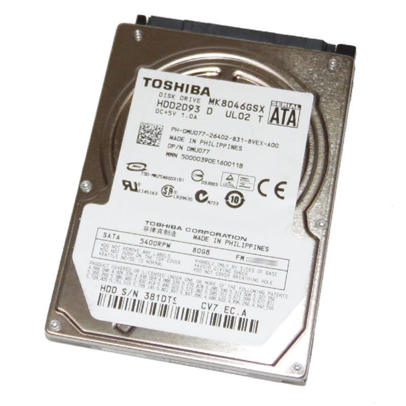 Dell - 80GB 5.4K SATA 2.5" Hard Drive - WU077