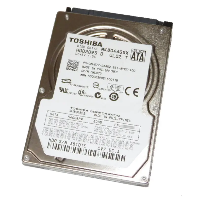 WU077.jpg Dell - 80GB 5.4K SATA 2.5" Hard Drive - WU077 - Image 1