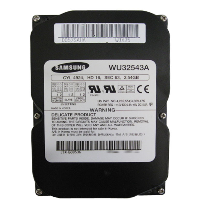 WU32543A.jpg Samsung - 2.54GB 5.4K 3.5Inch IDE 128KB Cache Hard Drive - WU32543A - Image 1