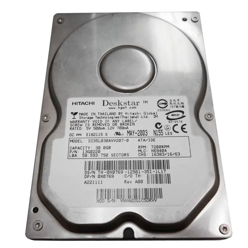 X0769.jpg Dell - 30GB 7200RPM IDE Hard Drive - X0769 - Image 1