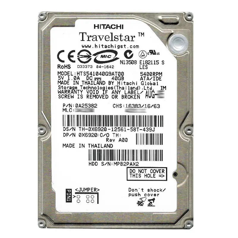X6920.jpg Dell - 40GB 5.4K IDE 2.5" Hard Drive - X6920 - Image 1