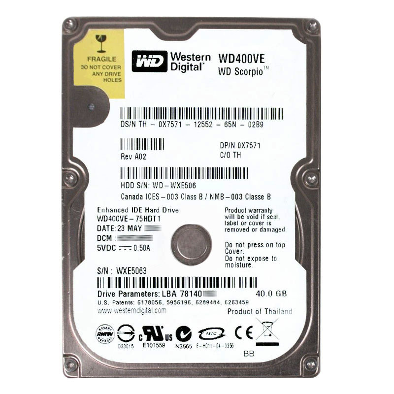 Dell - 40GB 5.4K IDE 2.5" Hard Drive - X7571