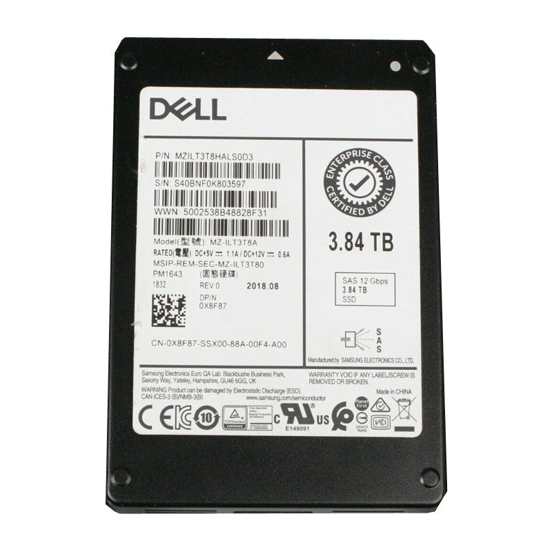 Dell - 3.84TB SAS 2.5" SSD - X8F87