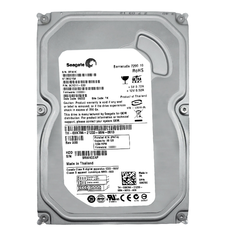 Dell - 80GB 7.2K Ultra-IDE ATA/100 3.5" 2MB Cache Hard Drive - XK786