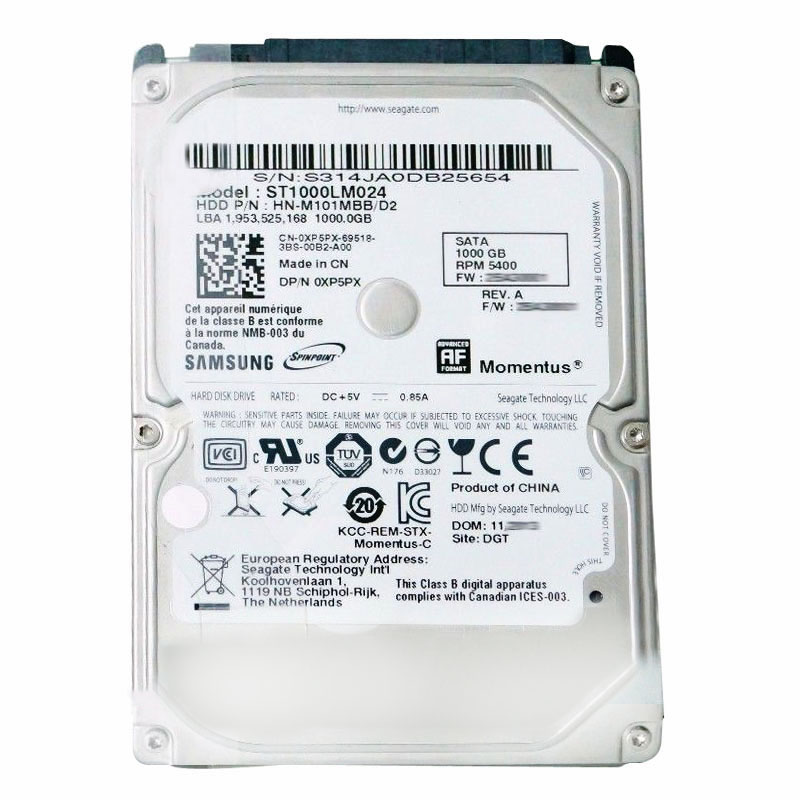 Dell - 1TB 5.4K SATA 2.5" Hard Drive - XP5PX