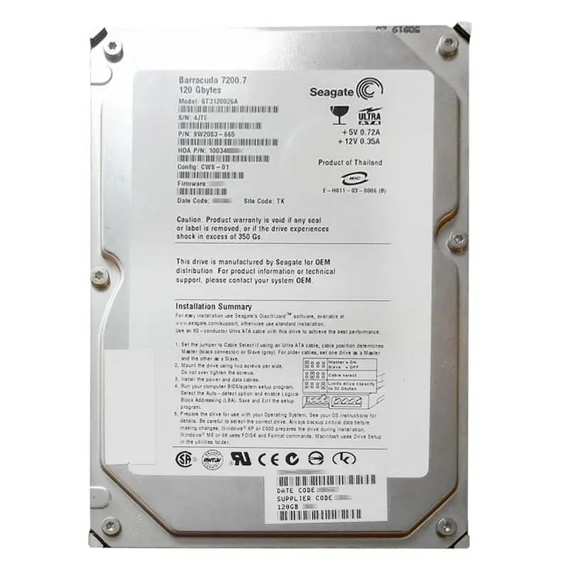 XRA-PT1C-120G7K.jpg Sun Microsystems - 120GB 7.2K IDE 3.5" Hard Drive - XRA-PT1C-120G7K - Image 1